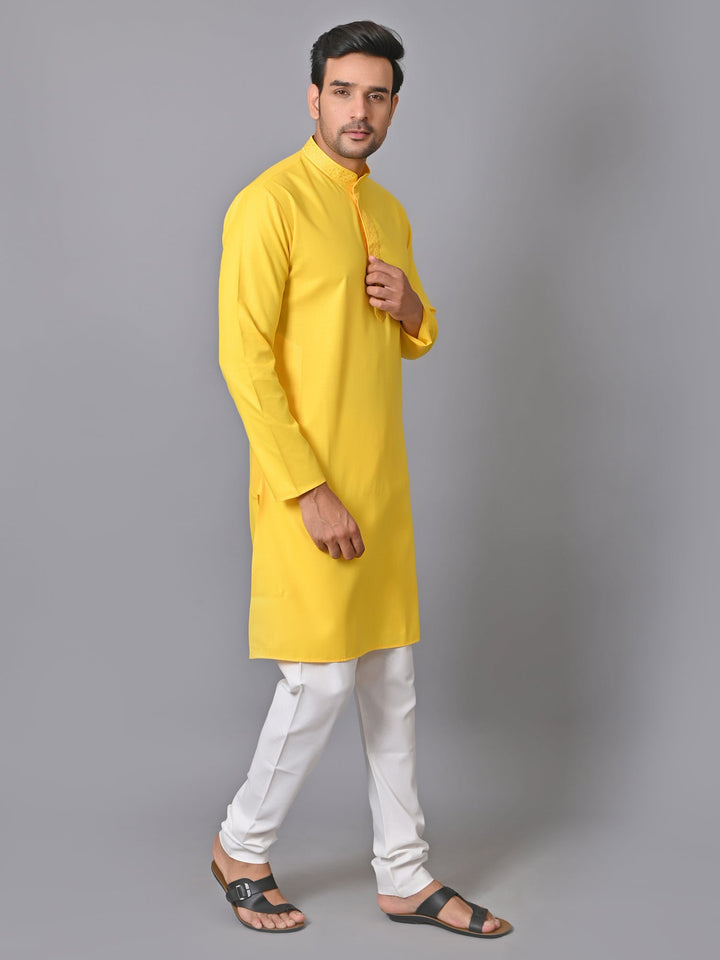 Solid Yellow Kurta Set