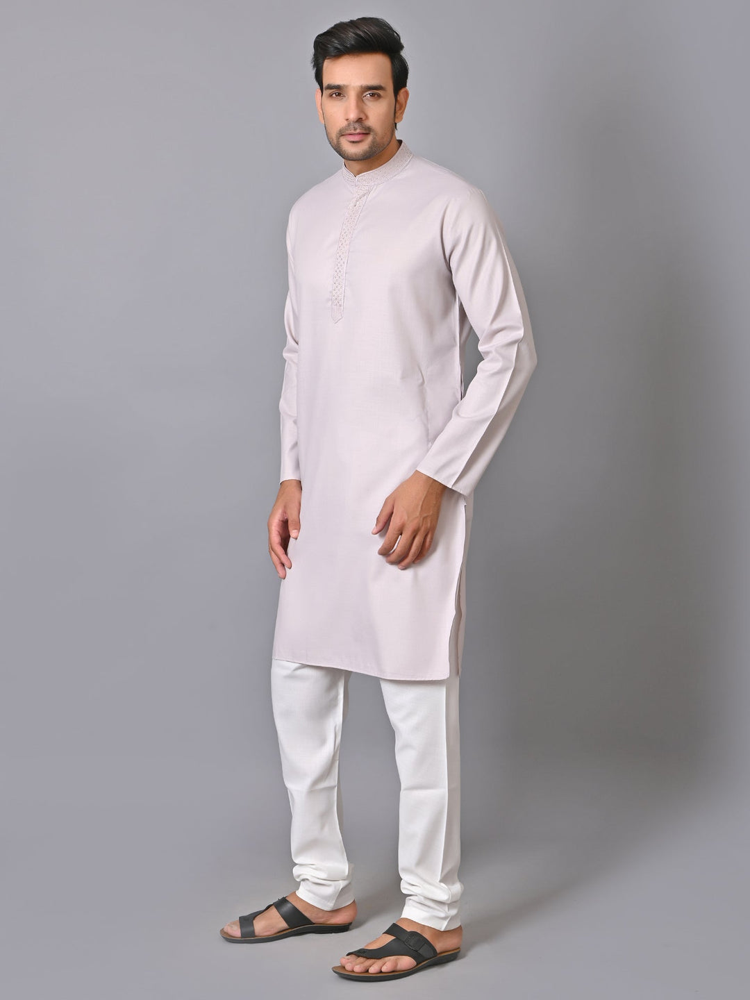 Solid Grey Kurta Set