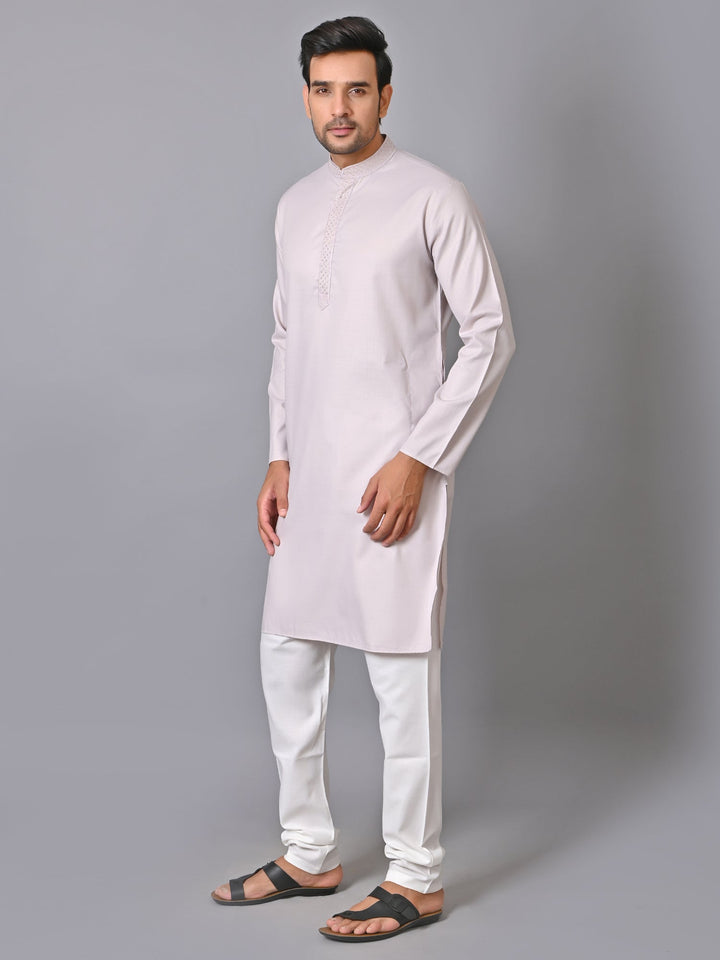 Solid Grey Kurta Set