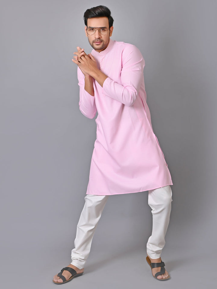 Solid Pink Kurta Set