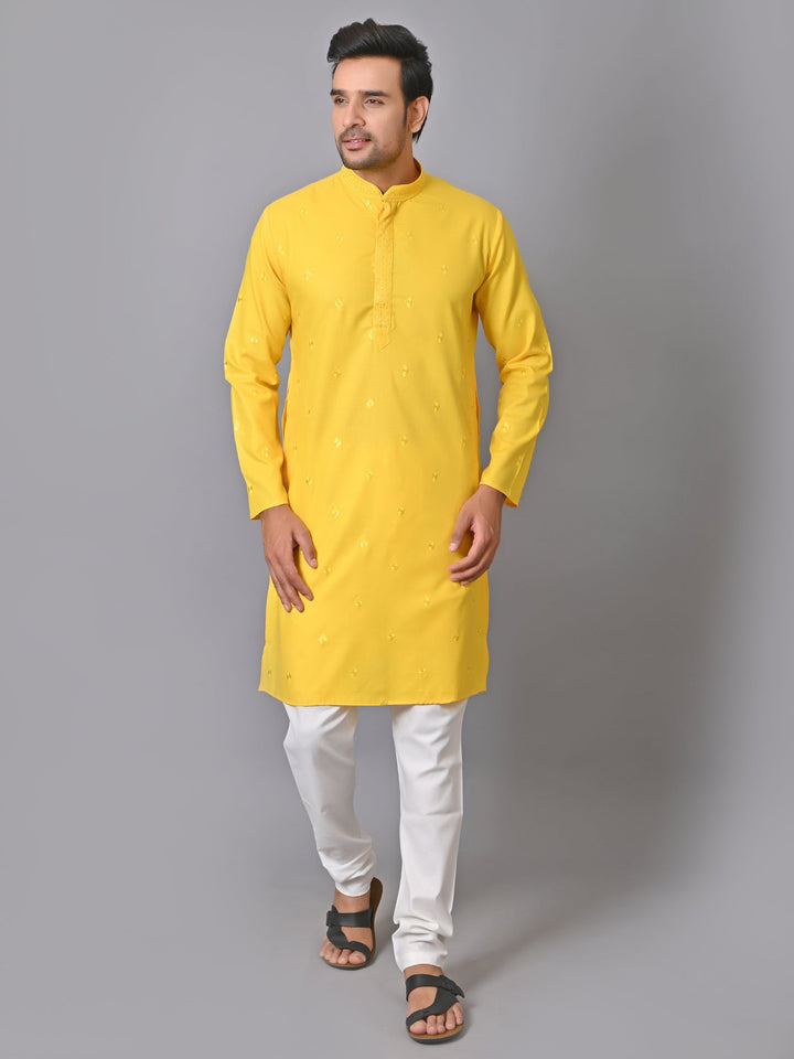 Solid Yellow Kurta Set