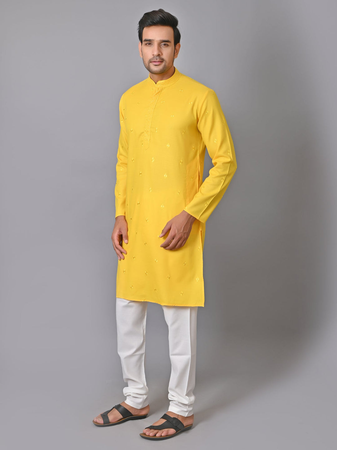 Solid Yellow Kurta Set