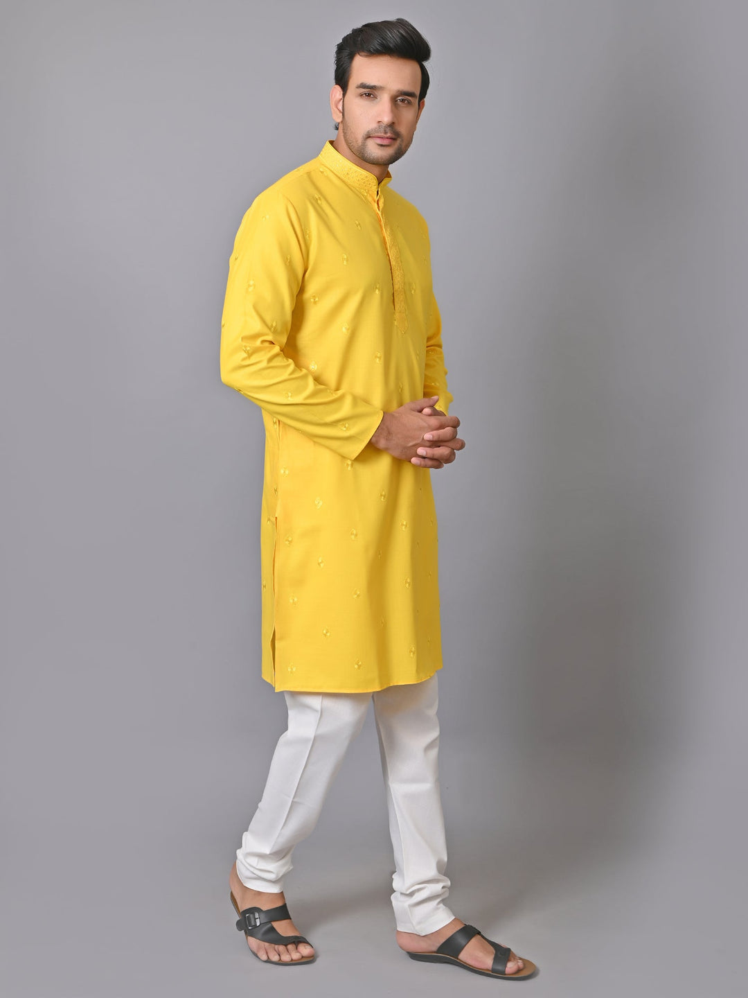 Solid Yellow Kurta Set