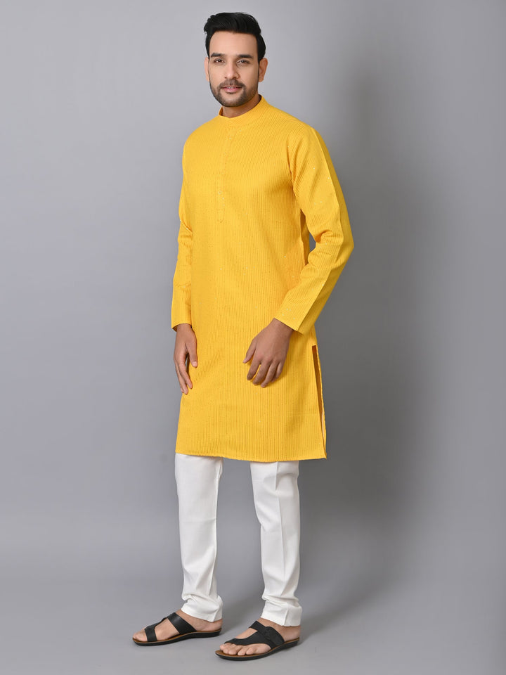 Striped Yellow Kurta Set