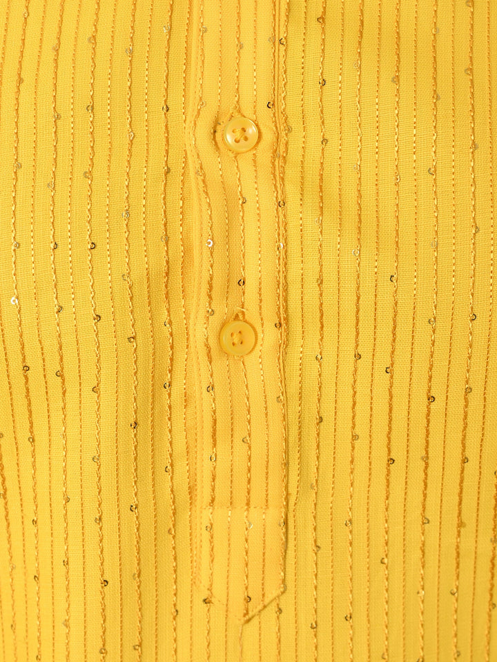 Striped Yellow Kurta Set