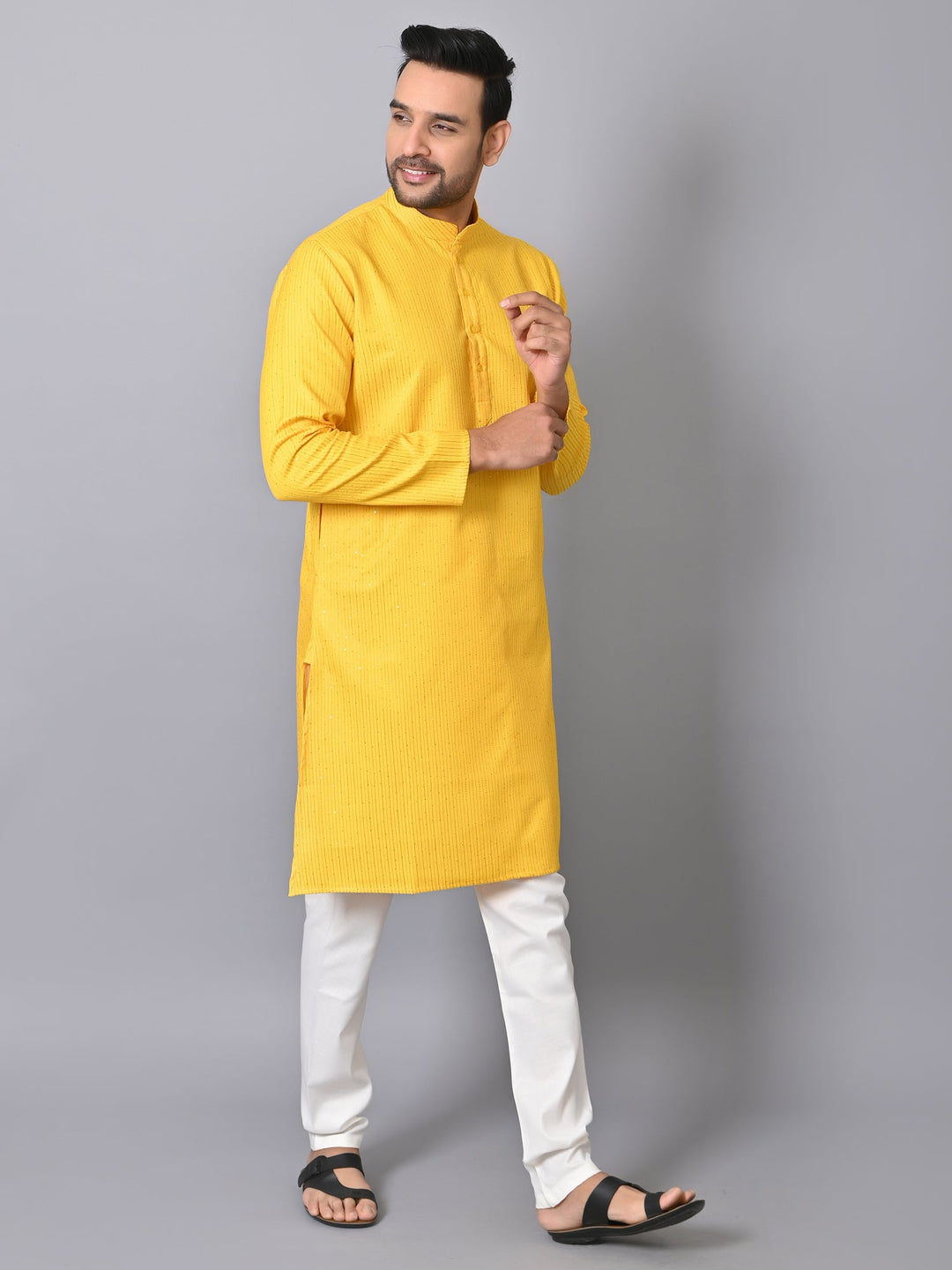 Striped Yellow Kurta Set