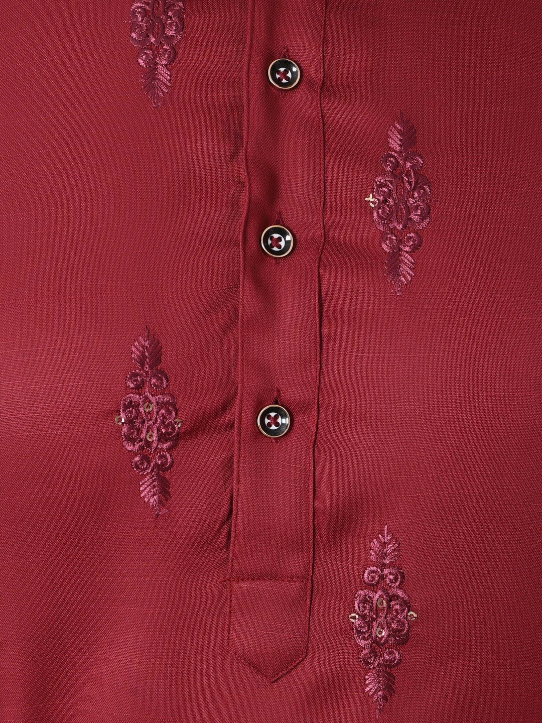 Ethnic Motifs Maroon Kurta Set