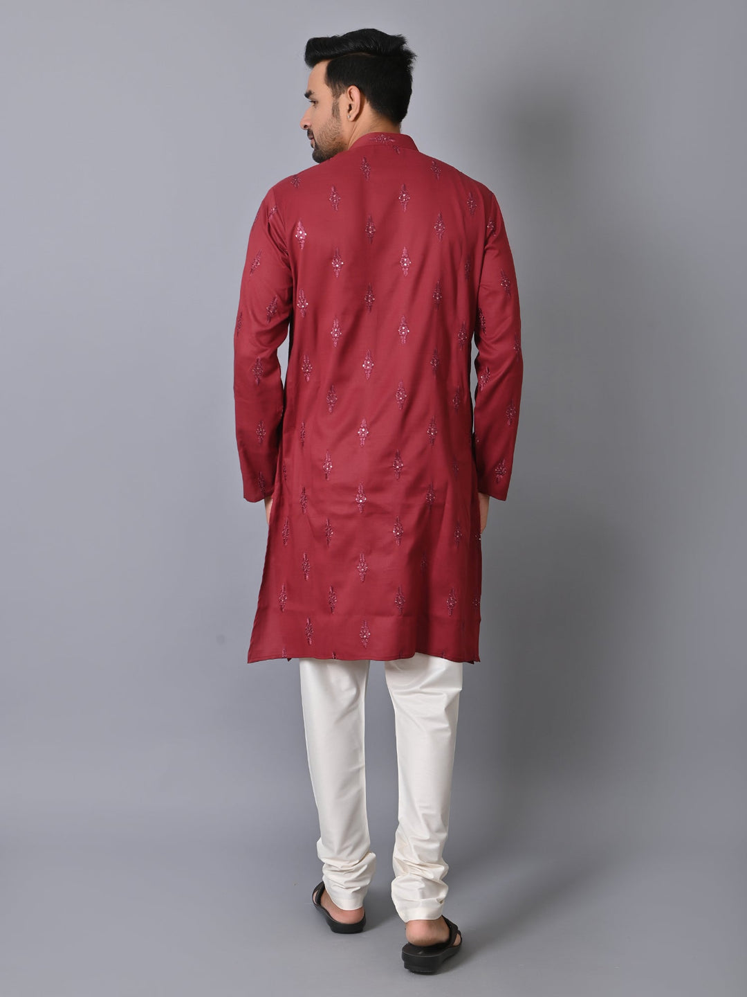 Ethnic Motifs Maroon Kurta Set