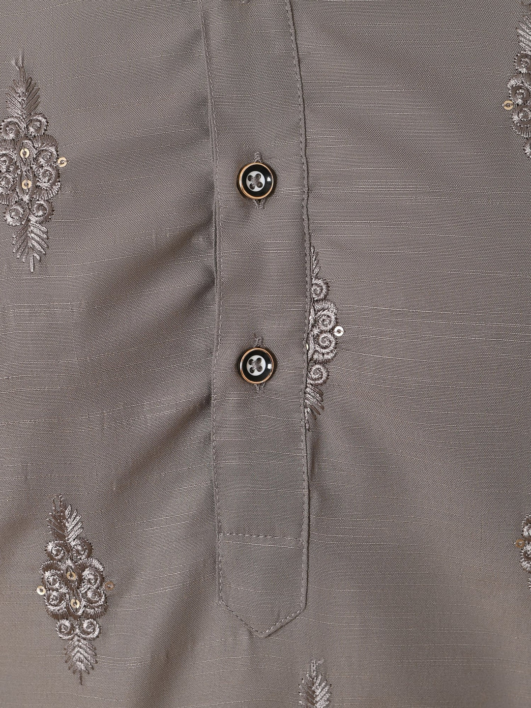 Woven Design Grey Kurta Set