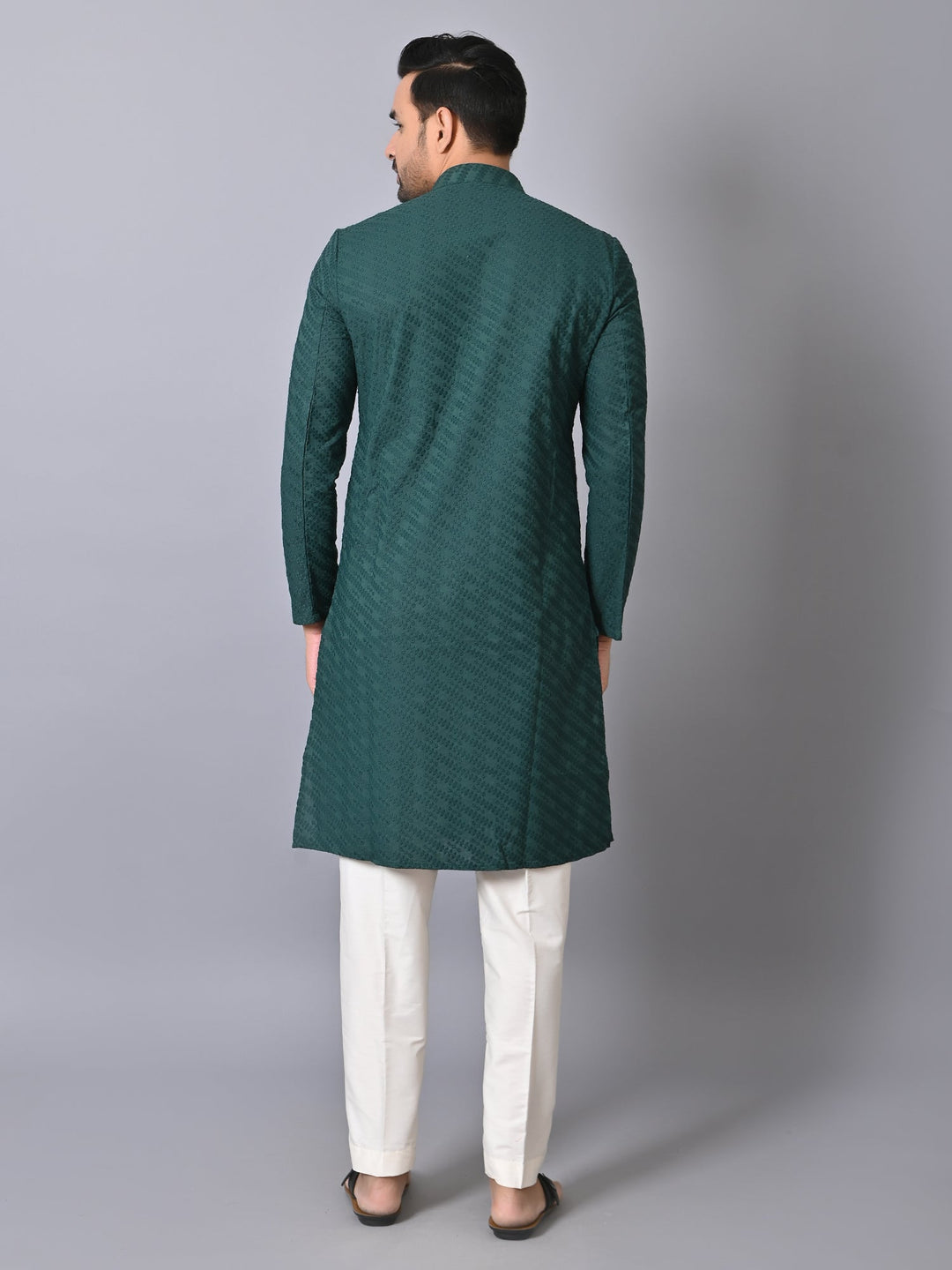 Chikan Green Kurta Set