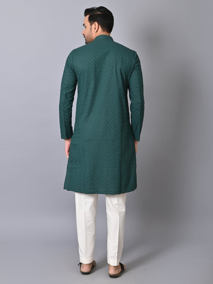 Chikan Green Kurta Set