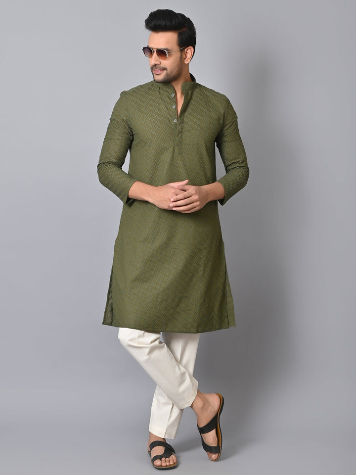 Chikan Green Kurta Set