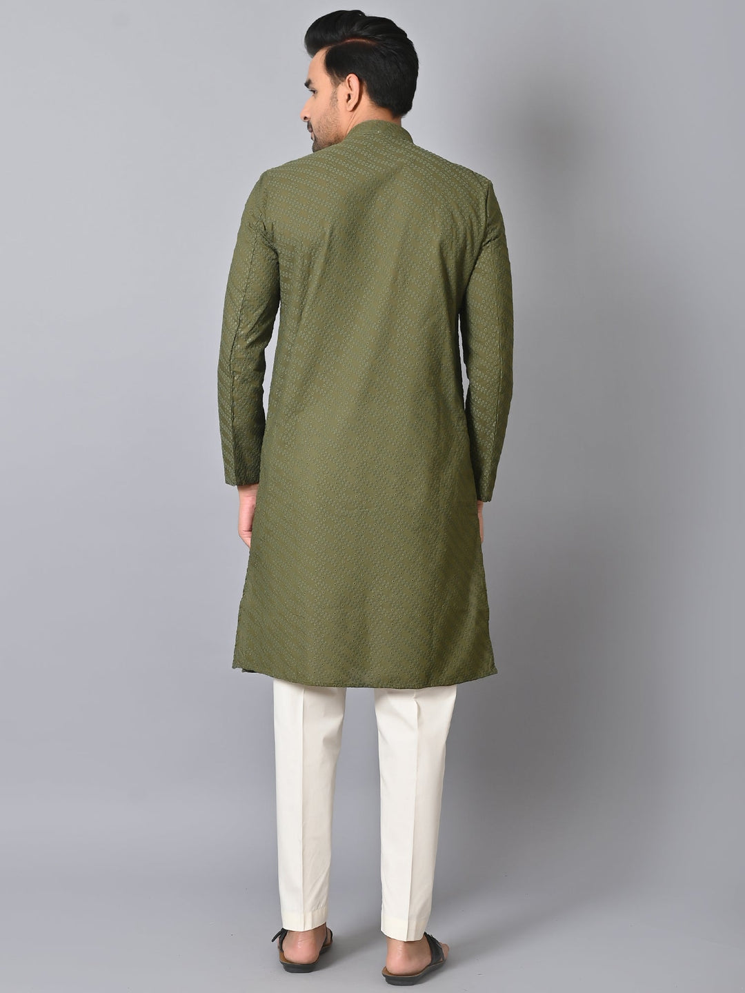 Chikan Green Kurta Set