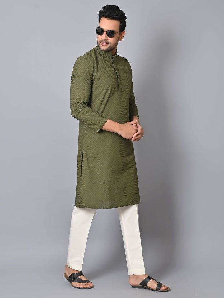 Chikan Green Kurta Set