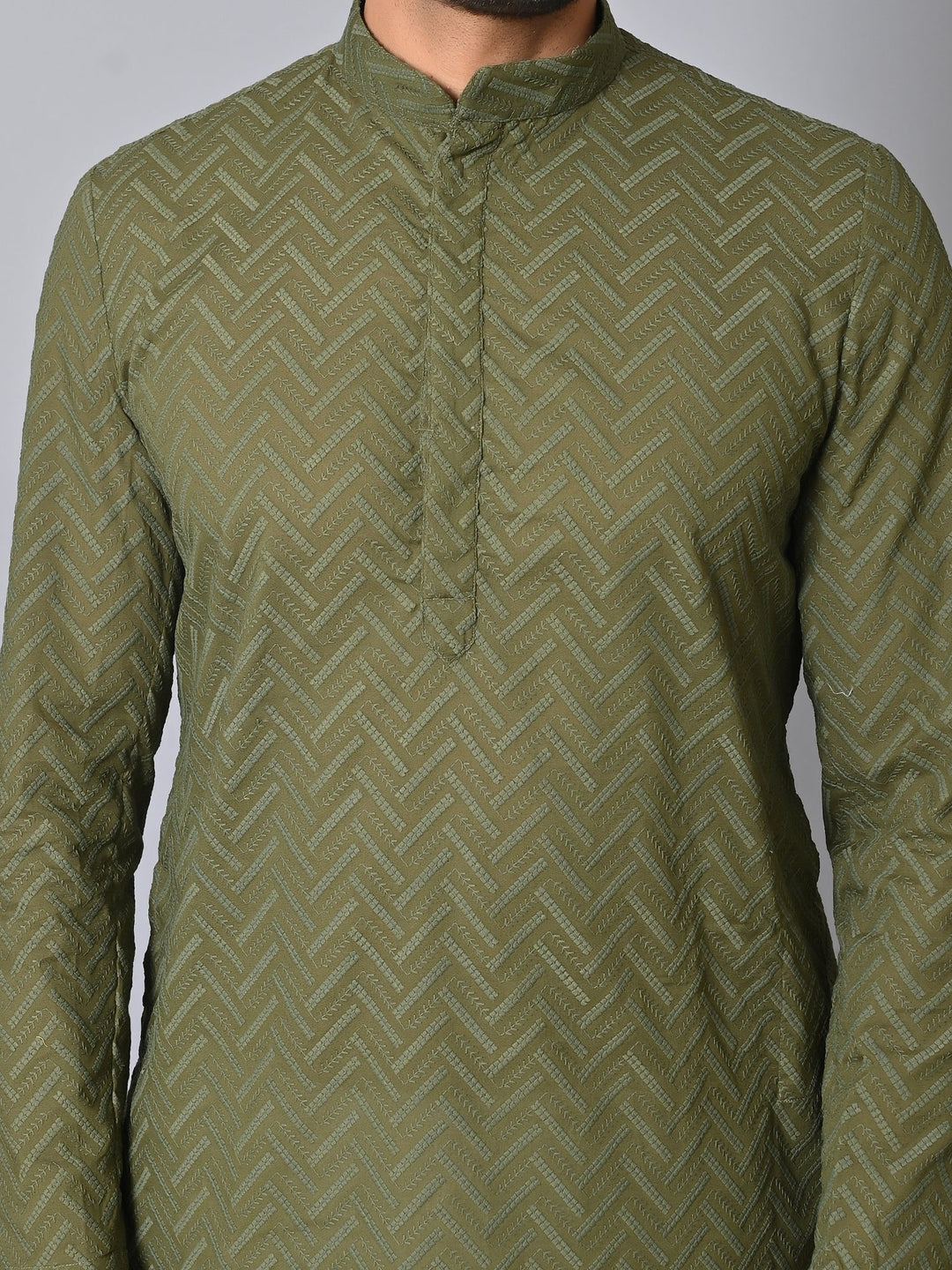 Chikan Green Kurta Set