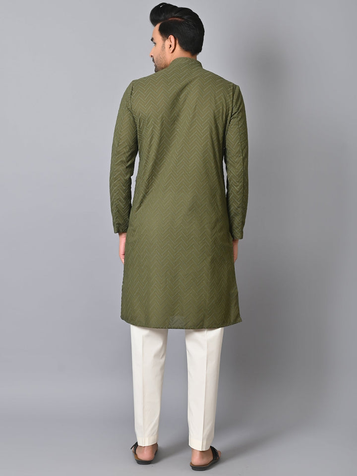 Chikan Green Kurta Set