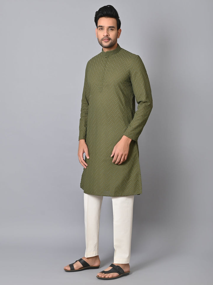 Chikan Green Kurta Set