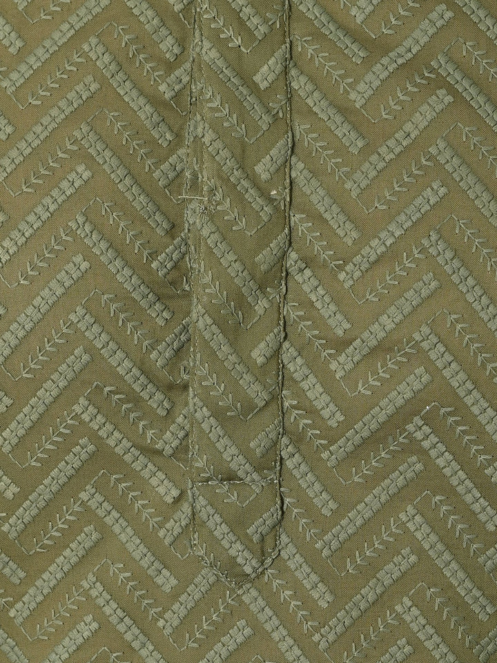 Chikan Green Kurta Set