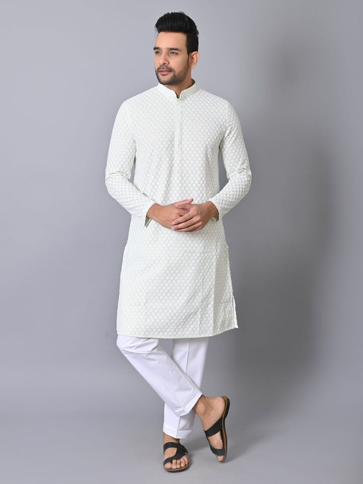 Chikan Green Kurta Set