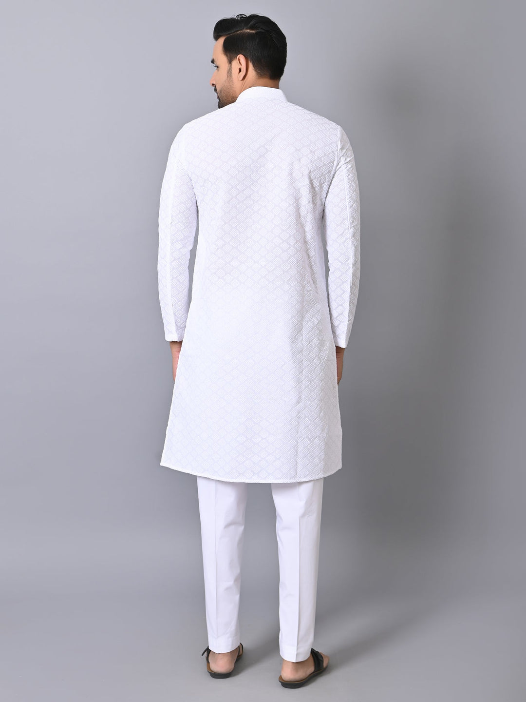 Chikan White Kurta Set