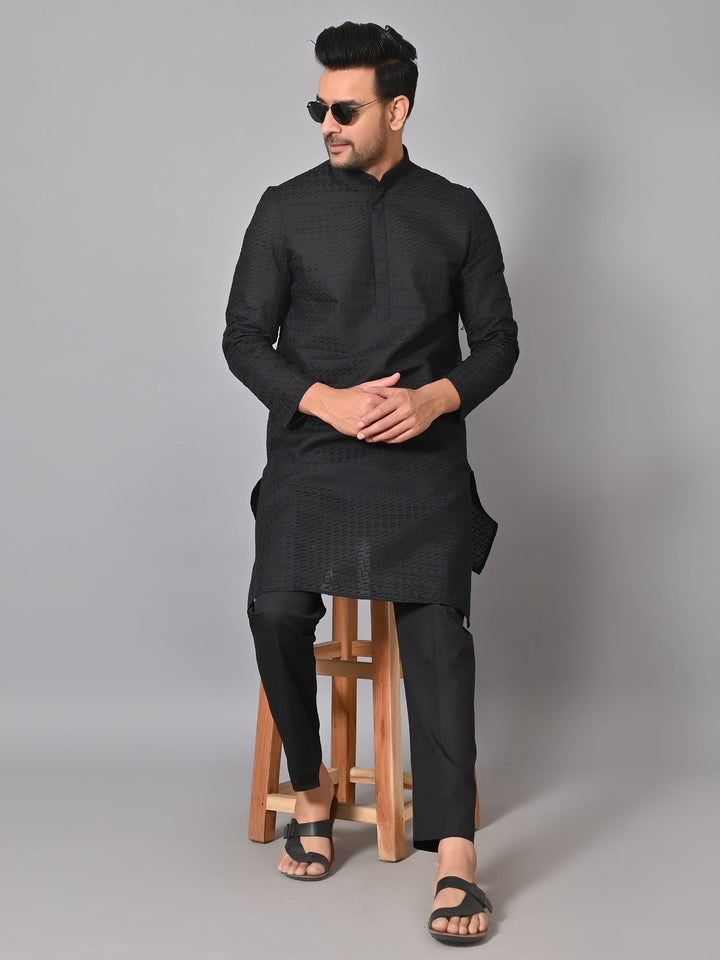 Chikan Black Kurta Set