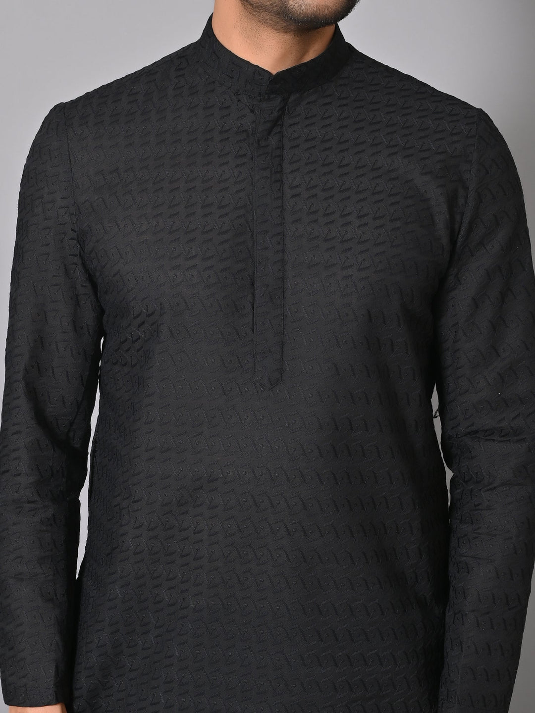 Chikan Black Kurta Set