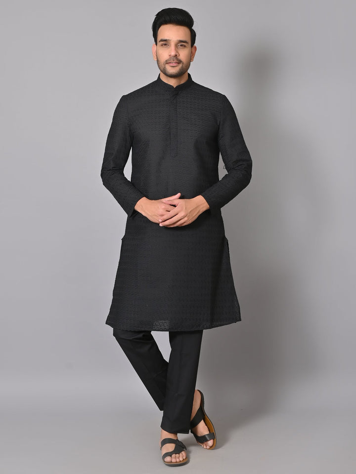 Chikan Black Kurta Set