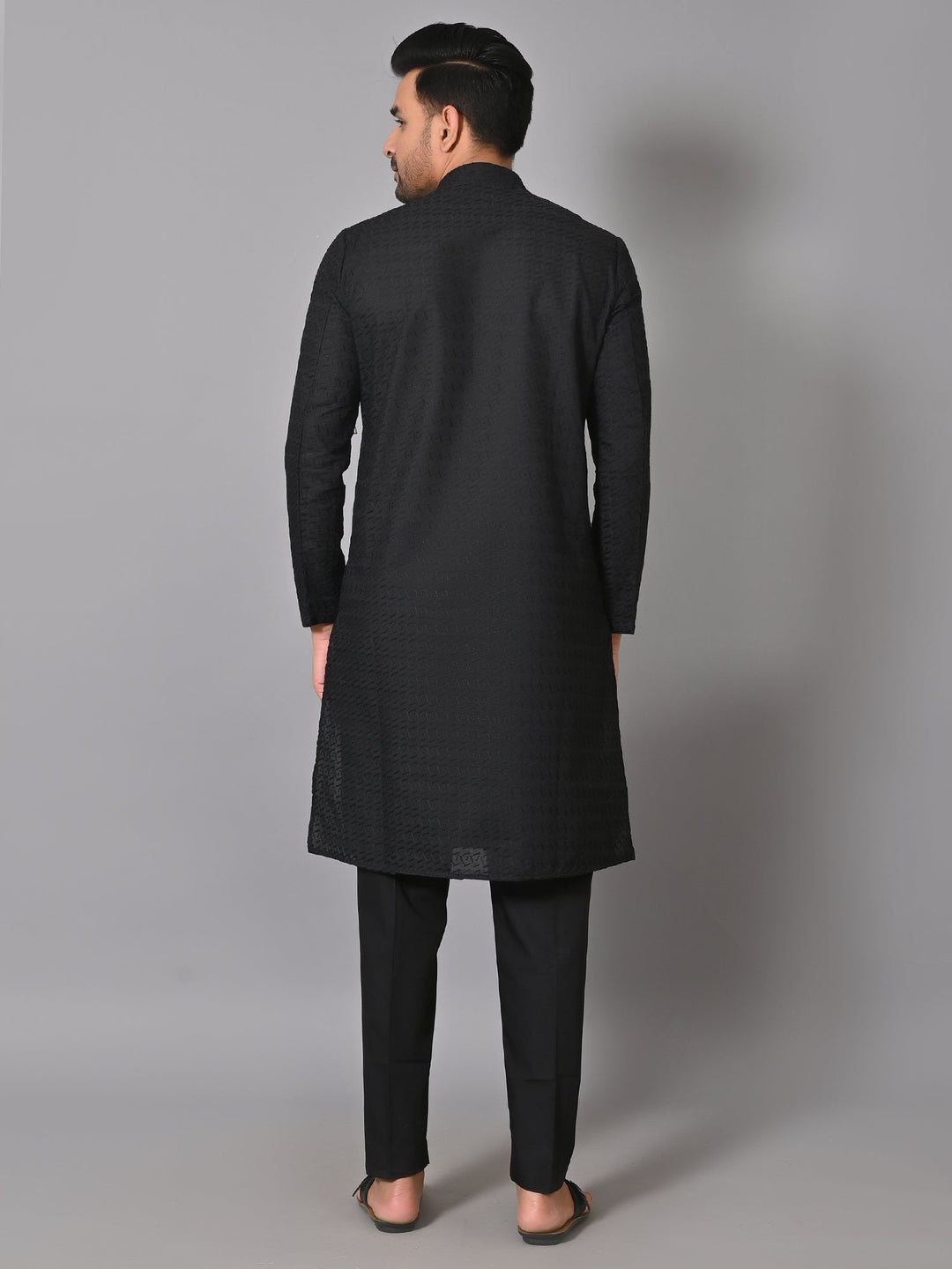 Chikan Black Kurta Set