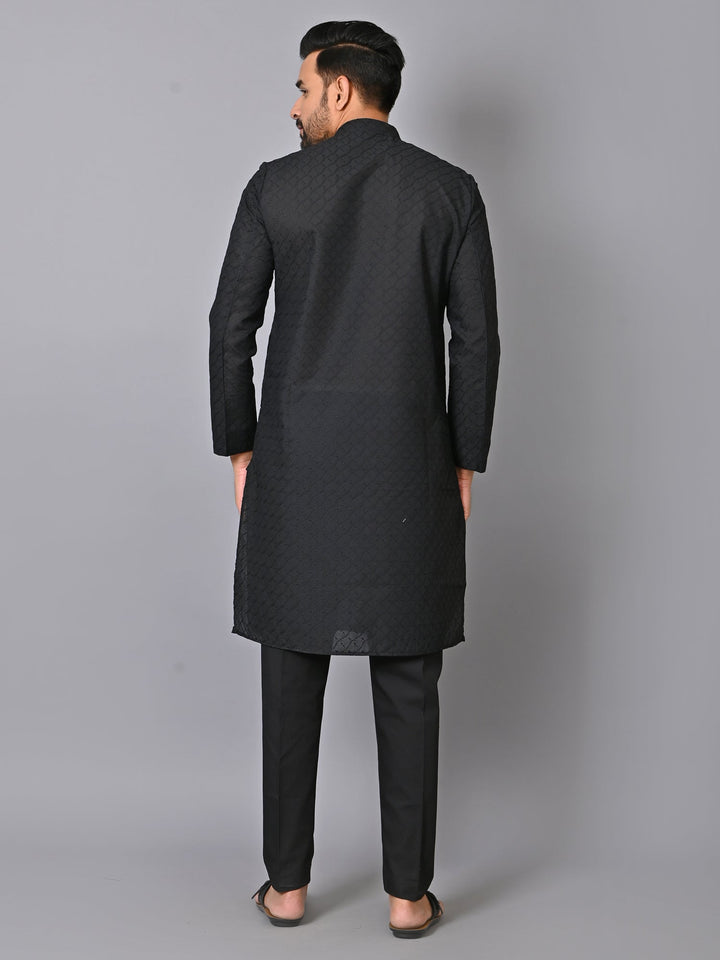 Chikan Black Kurta Set