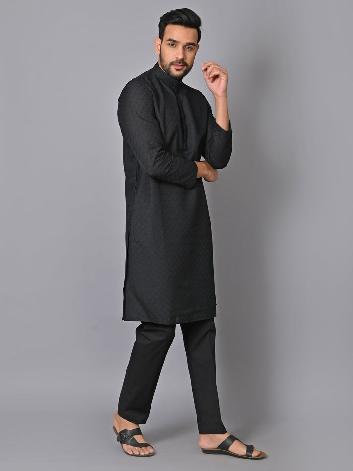 Chikan Black Kurta Set