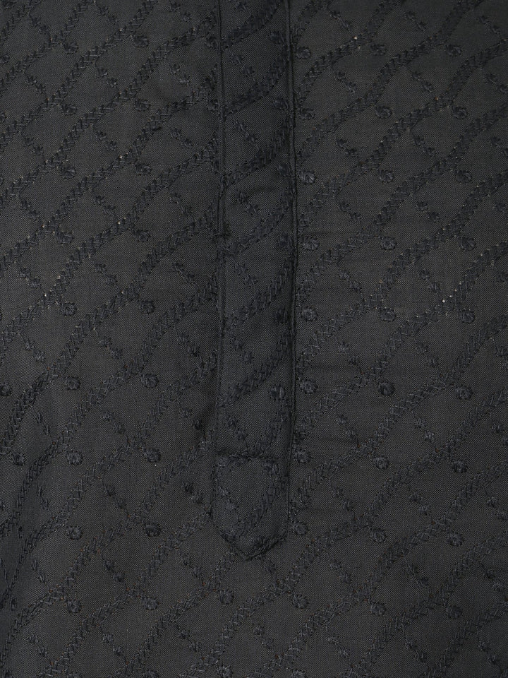 Chikan Black Kurta Set