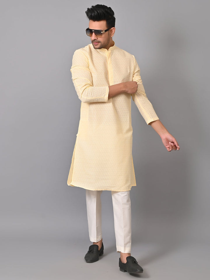 Chikan Cream Kurta Set