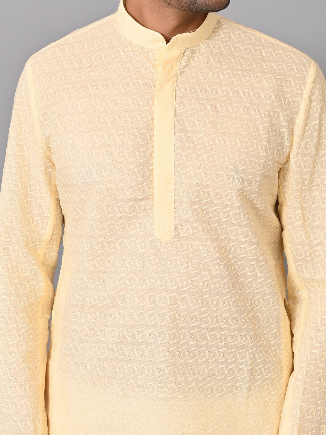 Chikan Cream Kurta Set