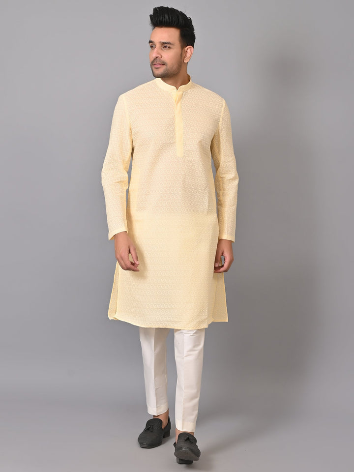 Chikan Cream Kurta Set