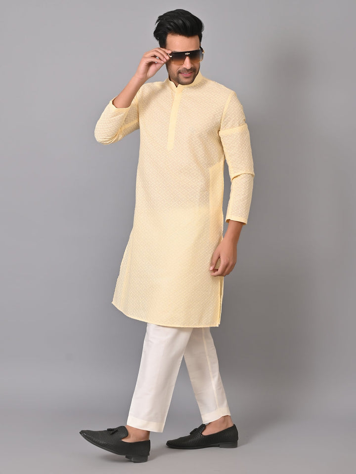 Chikan Cream Kurta Set