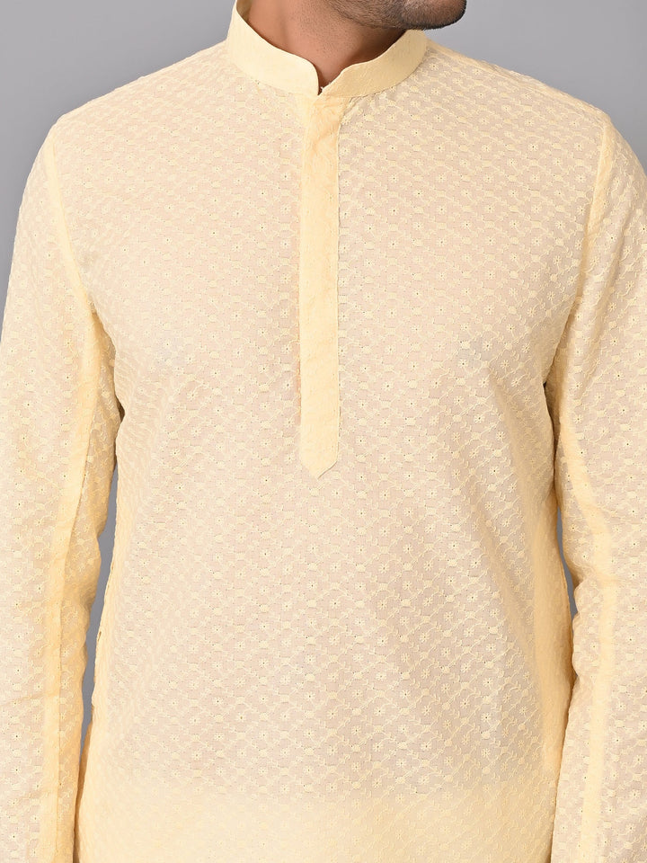 Chikan Cream Kurta Set