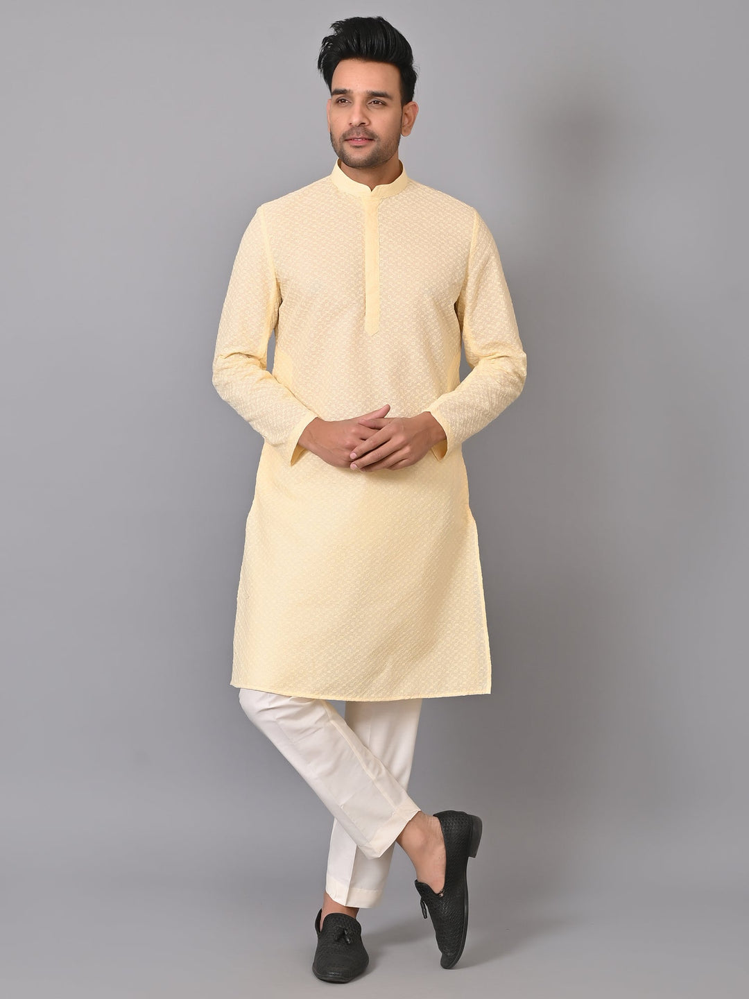 Chikan Cream Kurta Set