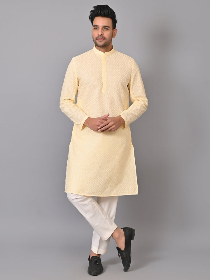 Chikan Cream Kurta Set