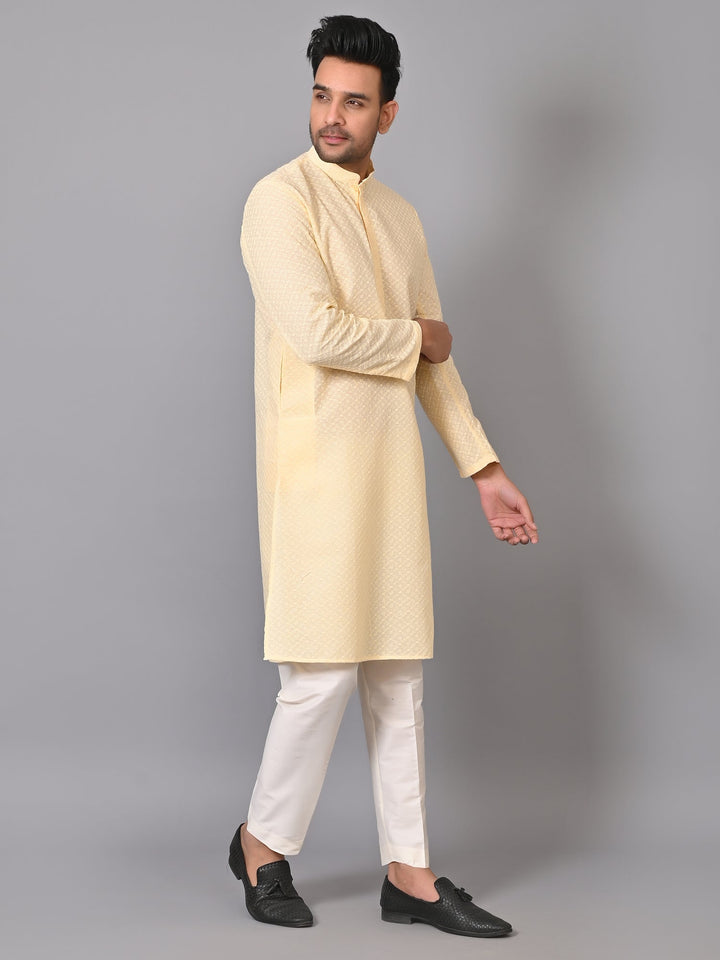 Chikan Cream Kurta Set