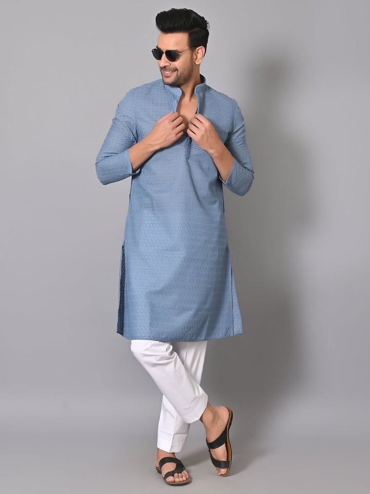 Chikan Grey Kurta Set