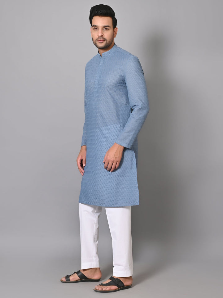 Chikan Grey Kurta Set