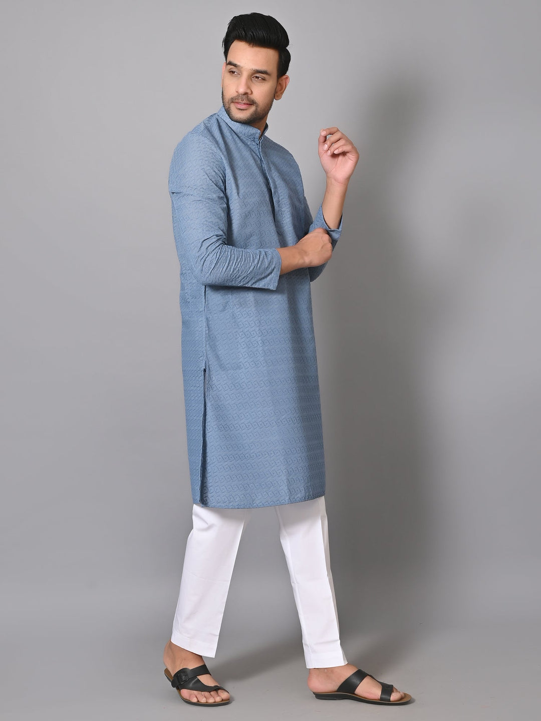 Chikan Grey Kurta Set