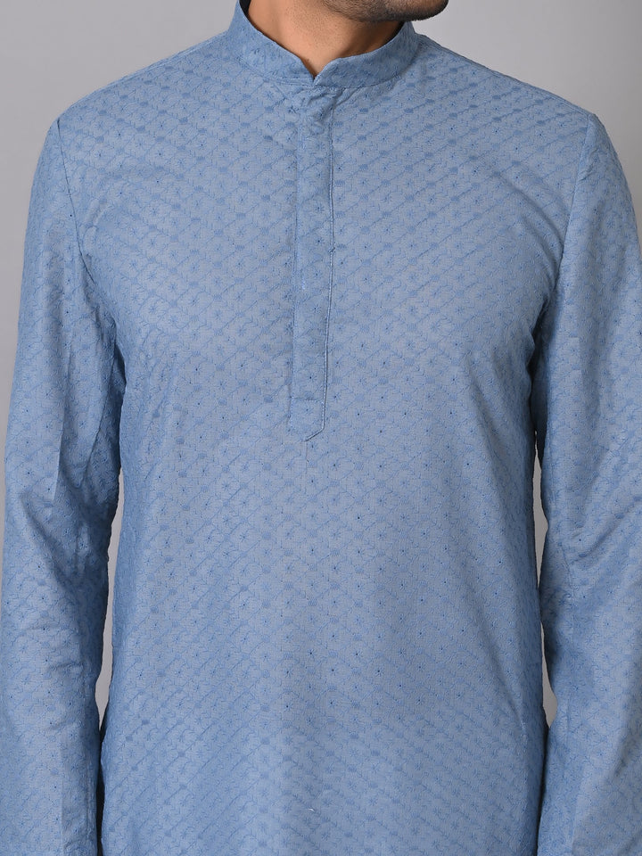 Chikan Blue Kurta Set