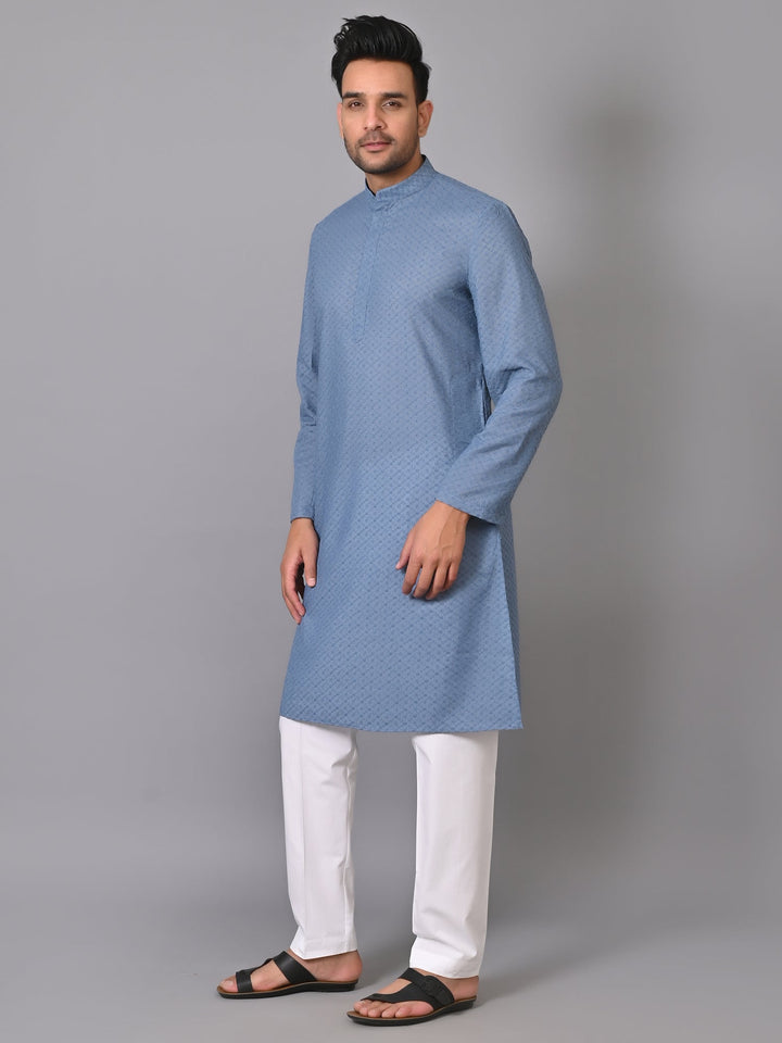 Chikan Blue Kurta Set