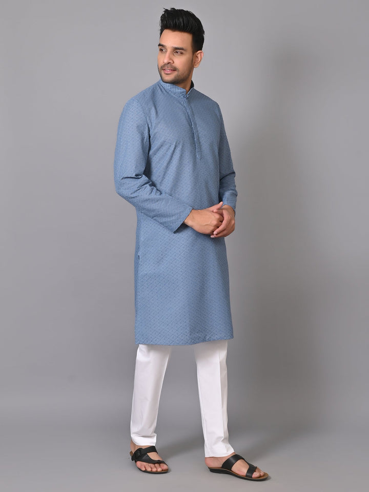 Chikan Blue Kurta Set