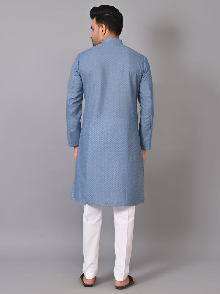 Chikan Blue Kurta Set