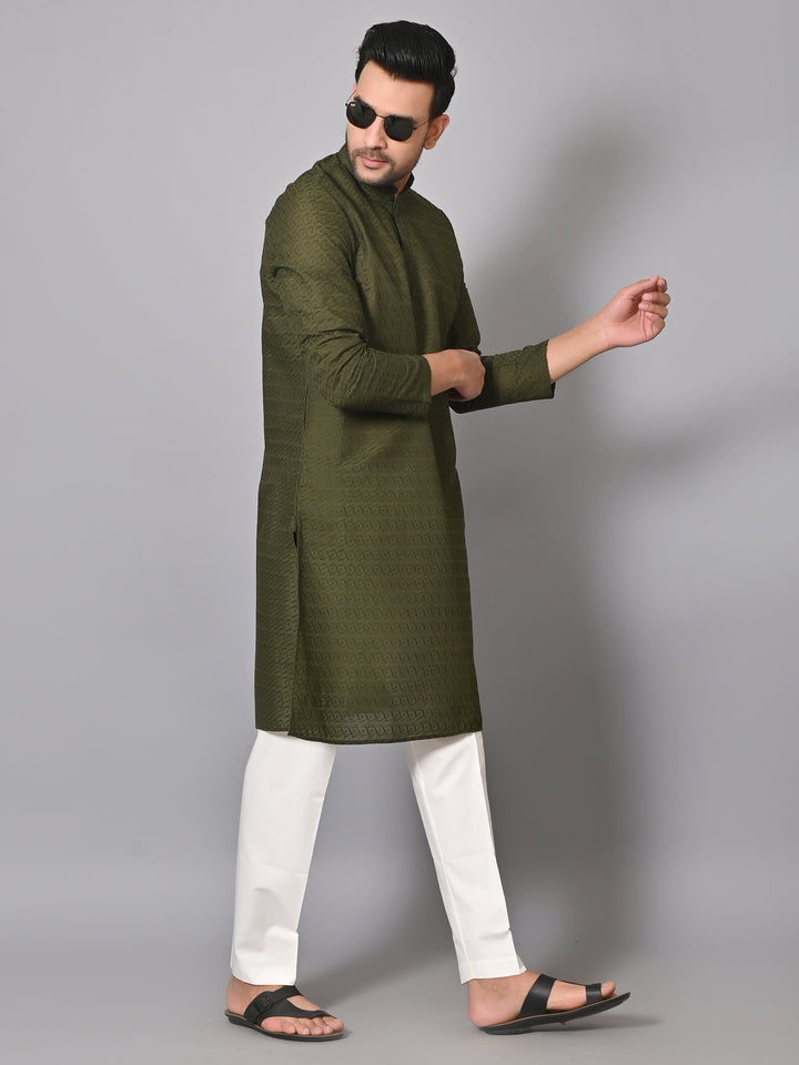 Chikan Green Kurta Set