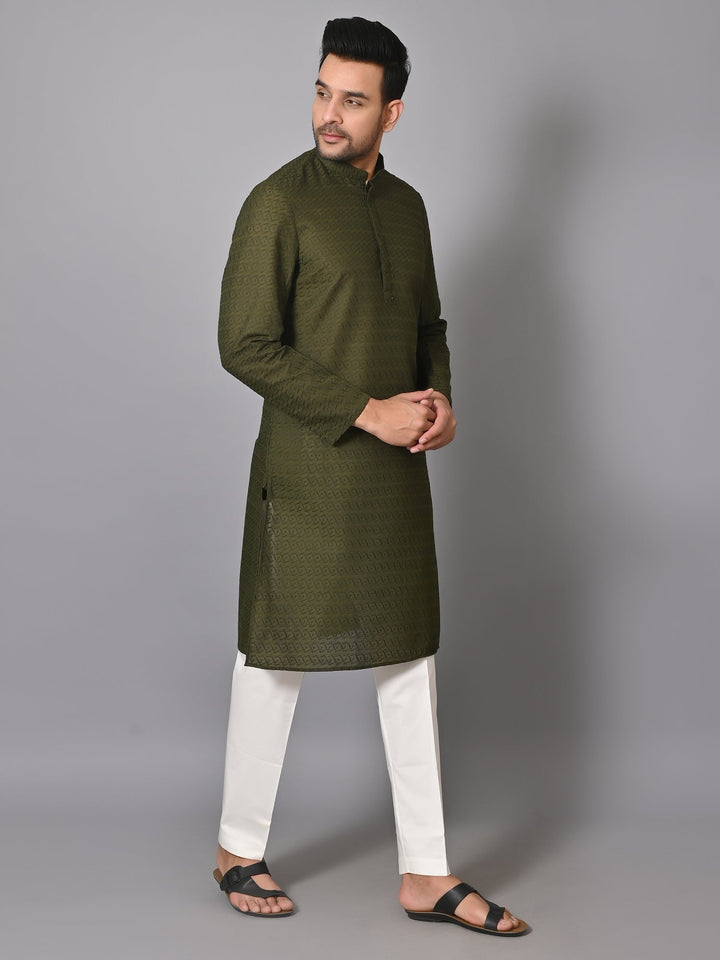 Chikan Green Kurta Set