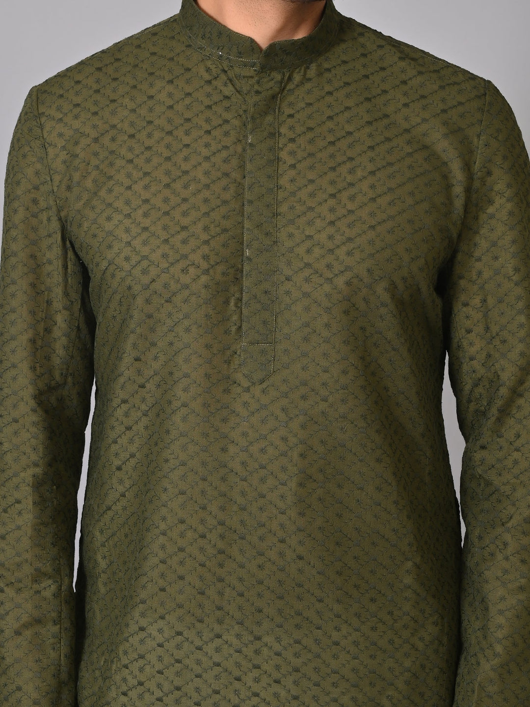 Chikan Green Kurta Set