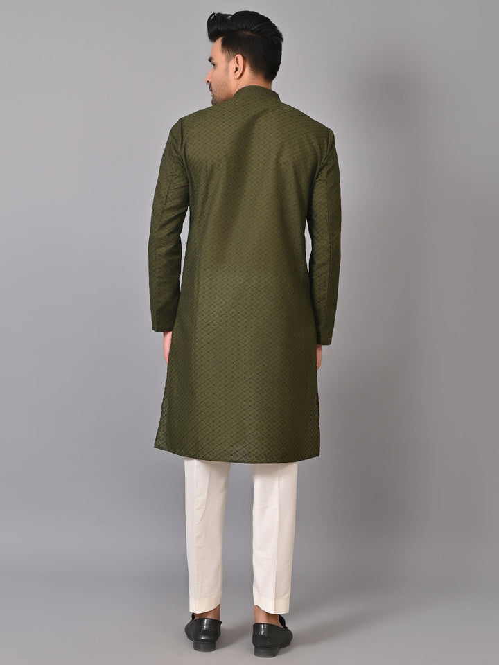 Chikan Green Kurta Set